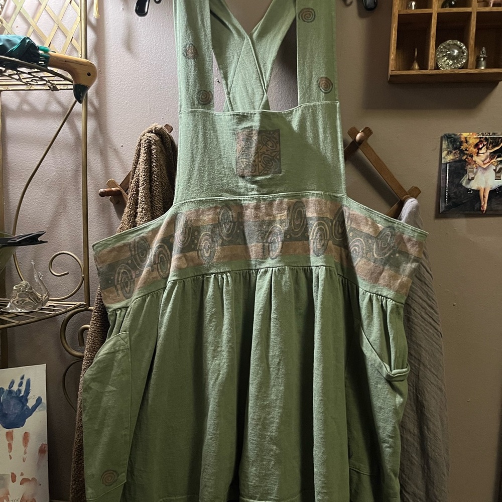 Vintage Blue fish apron dress